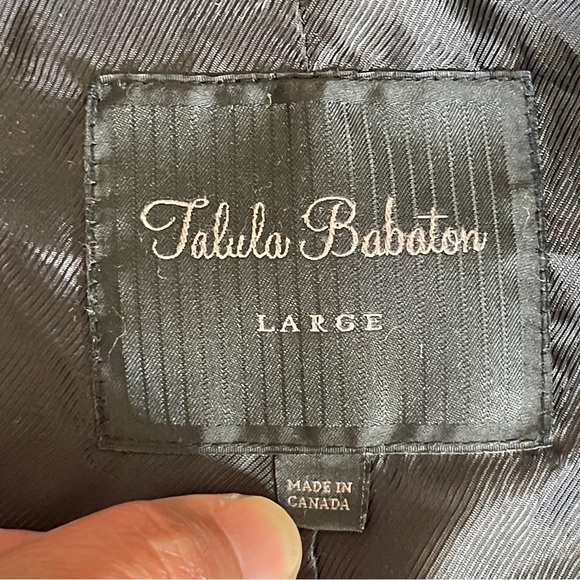 Talula Babaton Canada Made 70% Virgin Wool Double Breast Grey Trench Coat Size L - Picture 10 of 10